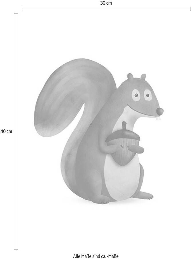 Komar Wanddecoratie Cute animal Squirrel Wanddecoratie zonder lijst (1 stuk)