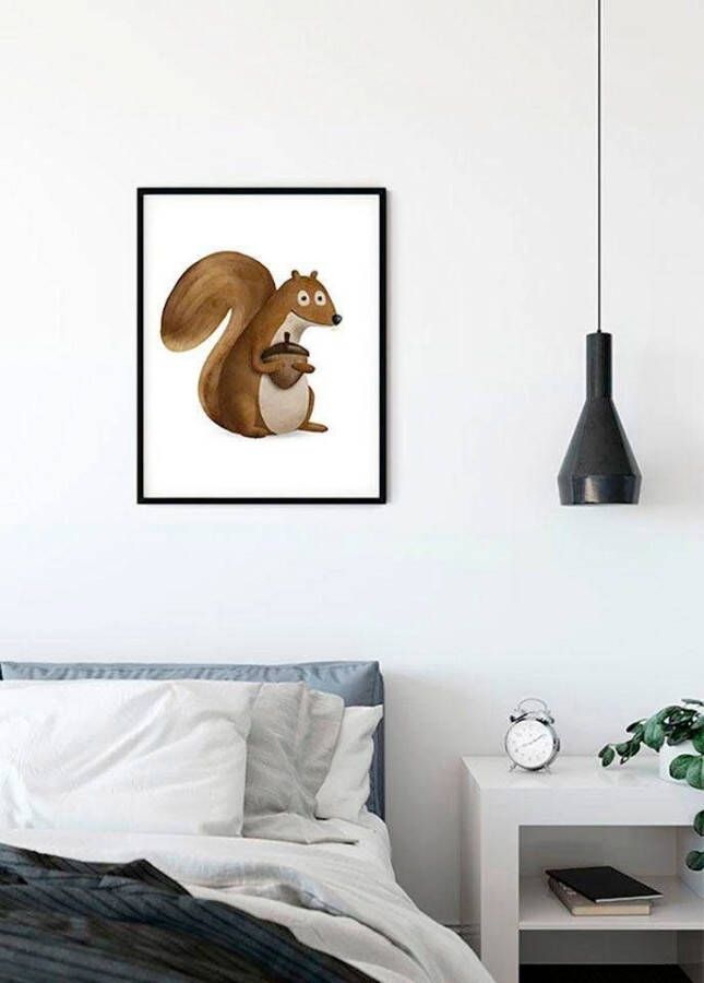 Komar Wanddecoratie Cute animal Squirrel Wanddecoratie zonder lijst (1 stuk)