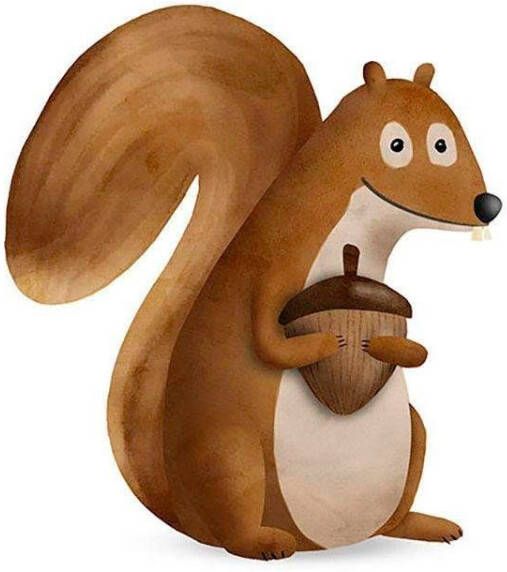Komar Wanddecoratie Cute animal Squirrel Wanddecoratie zonder lijst (1 stuk)