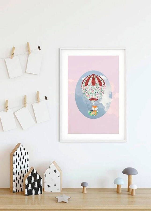 Komar Poster Happy Balloon roos Kinderkamer slaapkamer woonkamer