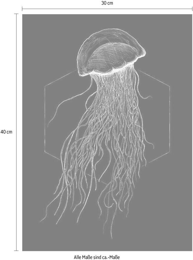 Komar Poster Jellyfish black Kinderkamer slaapkamer woonkamer