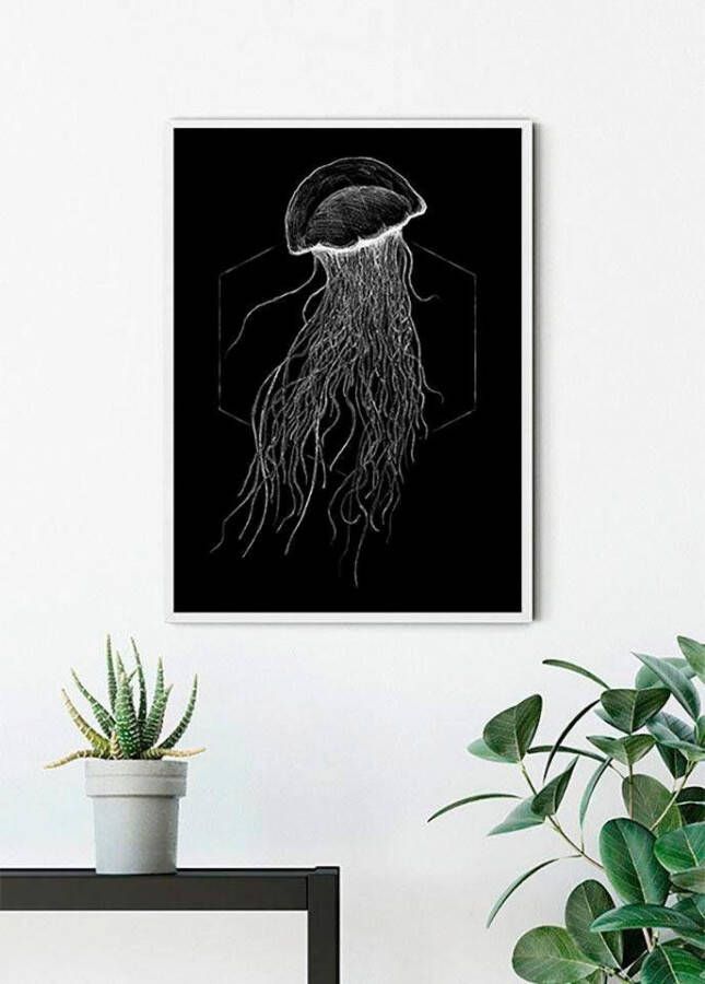 Komar Poster Jellyfish black Kinderkamer slaapkamer woonkamer