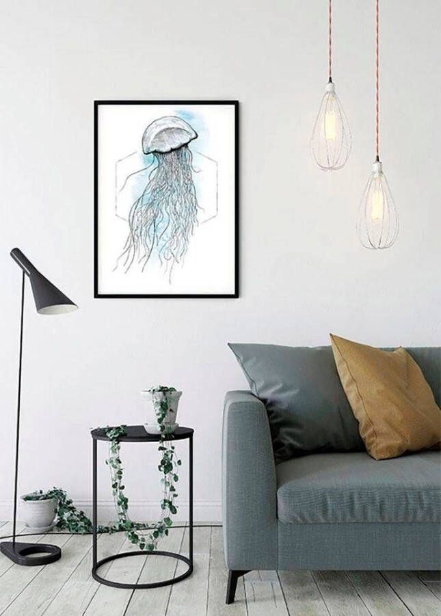 Komar Poster Jellyfish Watercolor Kinderkamer slaapkamer woonkamer