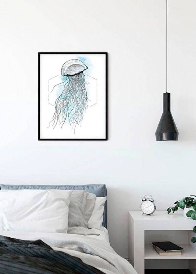 Komar Poster Jellyfish Watercolor Kinderkamer slaapkamer woonkamer