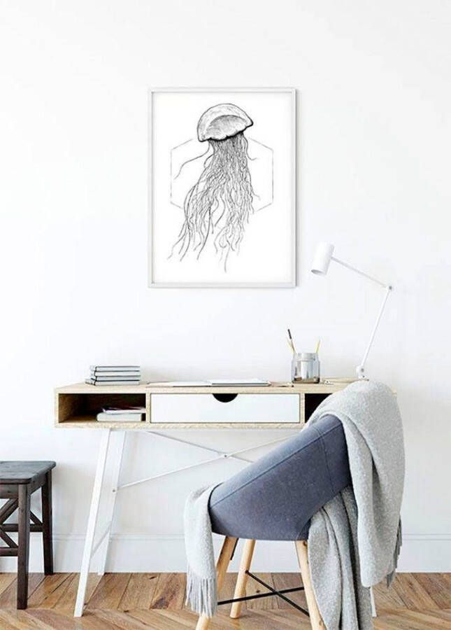 Komar Poster Jellyfish white Kinderkamer slaapkamer woonkamer