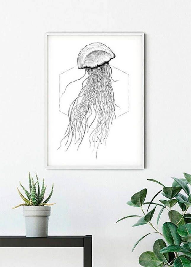 Komar Poster Jellyfish white Kinderkamer slaapkamer woonkamer