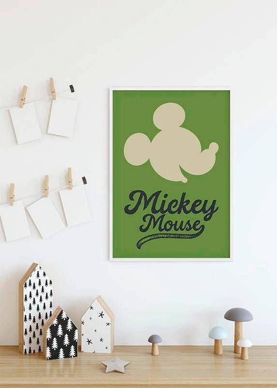Komar Poster Mickey Mouse Green head Kinderkamer slaapkamer woonkamer