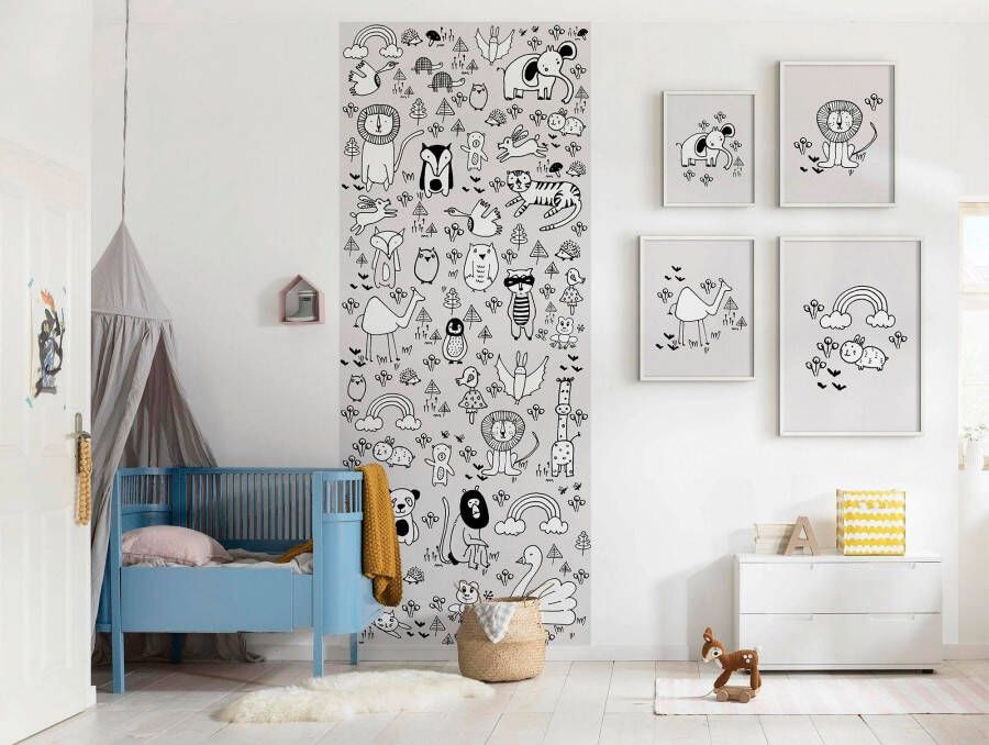 Komar Poster Scribble Bunny Kinderkamer slaapkamer woonkamer