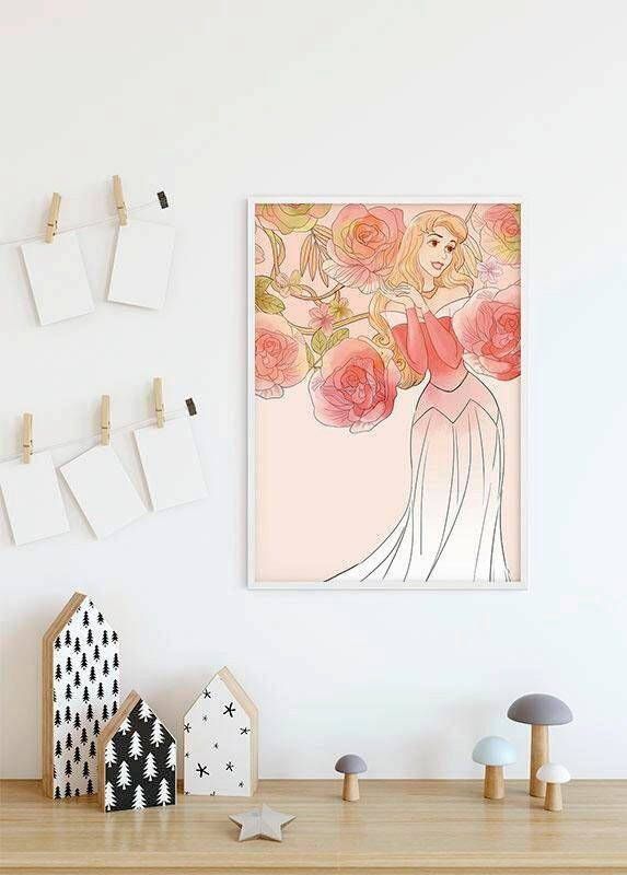 Komar Poster Sleeping beauty roos Kinderkamer slaapkamer woonkamer