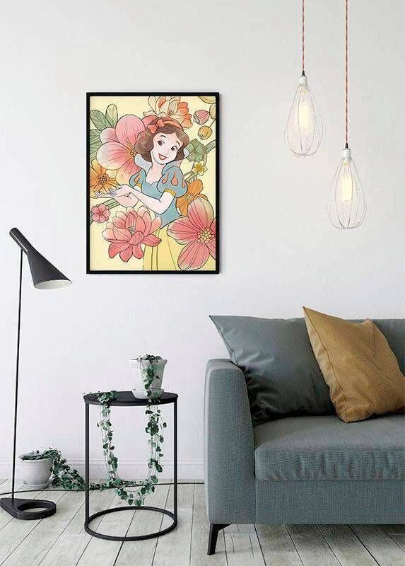 Komar Poster Snow white Flowers Kinderkamer slaapkamer woonkamer