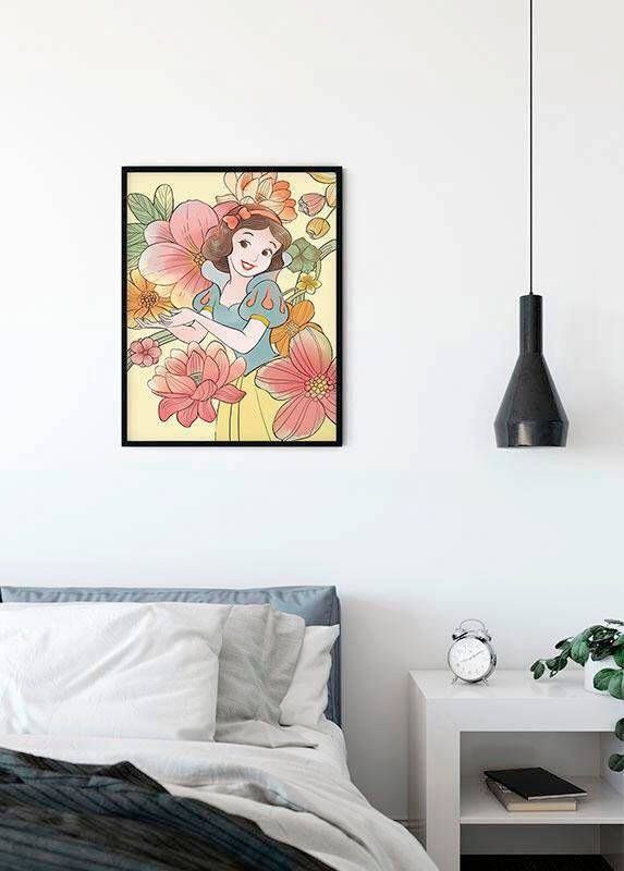 Komar Poster Snow white Flowers Kinderkamer slaapkamer woonkamer