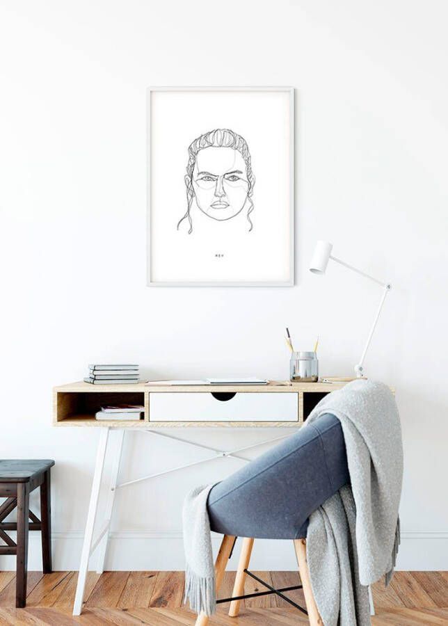 Komar Wanddecoratie Star Wars Classic Force Faces Rey Wanddecoratie voor de kinderkamer zonder lijst (1 stuk)