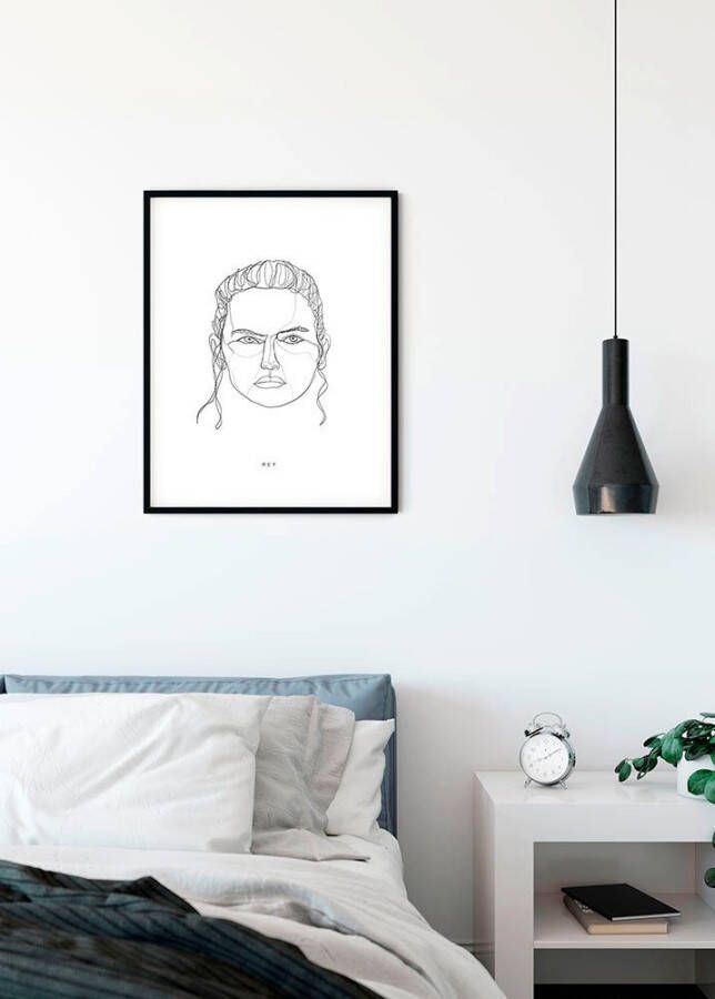 Komar Wanddecoratie Star Wars Classic Force Faces Rey Wanddecoratie voor de kinderkamer zonder lijst (1 stuk)