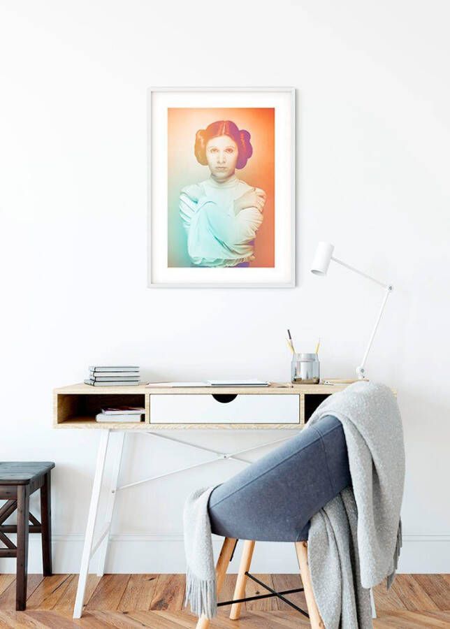 Komar Wanddecoratie Star Wars Classic iconen Color Leia Wanddecoratie voor de kinderkamer zonder lijst (1 stuk)