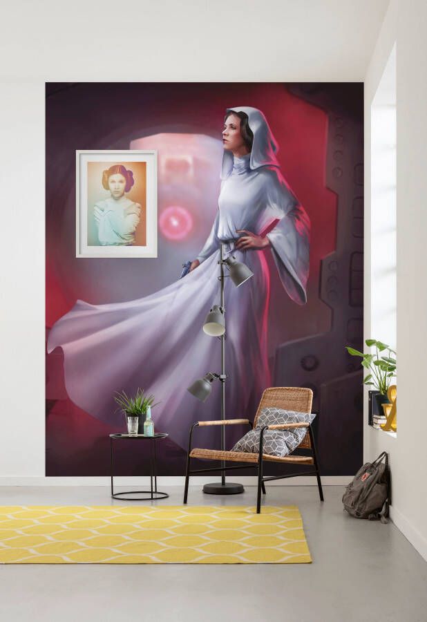 Komar Wanddecoratie Star Wars Classic iconen Color Leia Wanddecoratie voor de kinderkamer zonder lijst (1 stuk)
