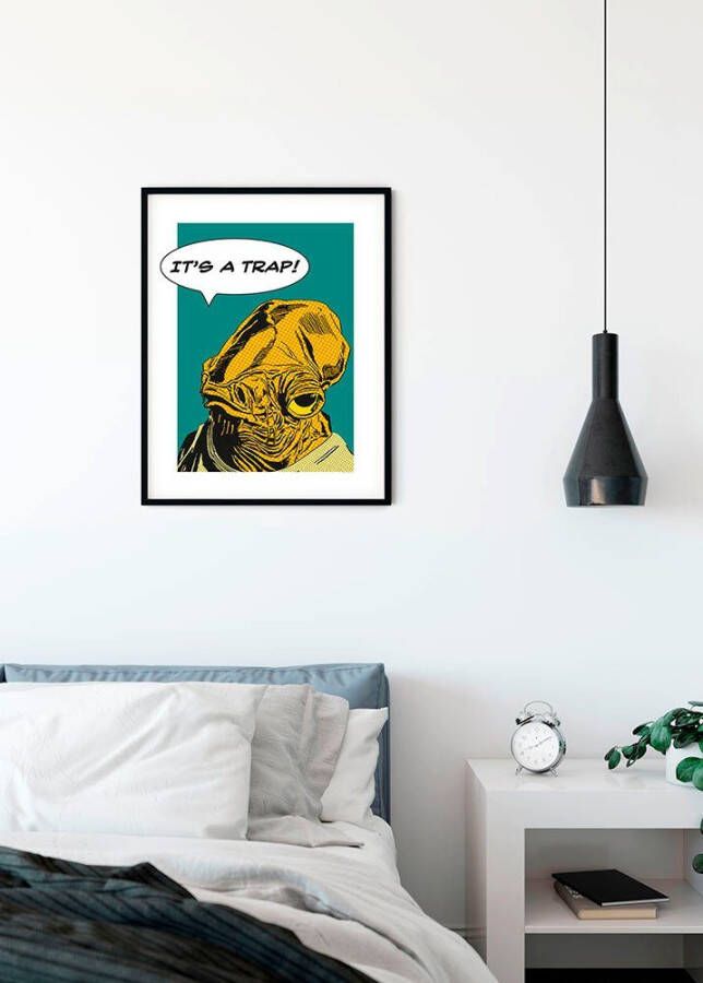 Komar Wanddecoratie Star Wars Classic stripverhaal aandeel Ackbar Wanddecoratie voor de kinderkamer zonder lijst (1 stuk)