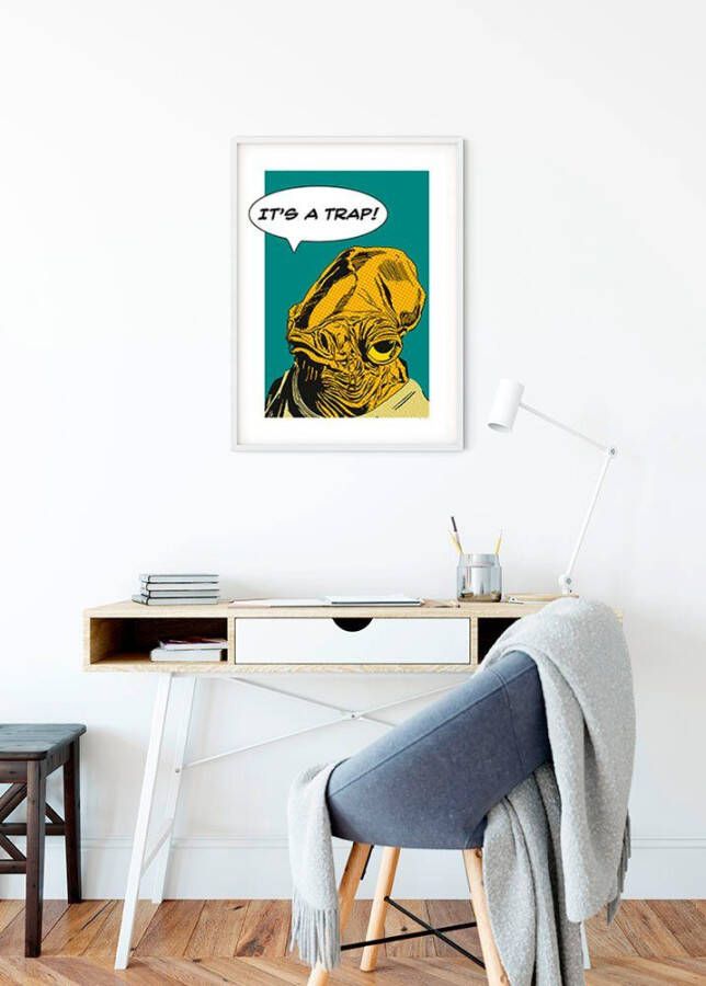 Komar Wanddecoratie Star Wars Classic stripverhaal aandeel Ackbar Wanddecoratie voor de kinderkamer zonder lijst (1 stuk)