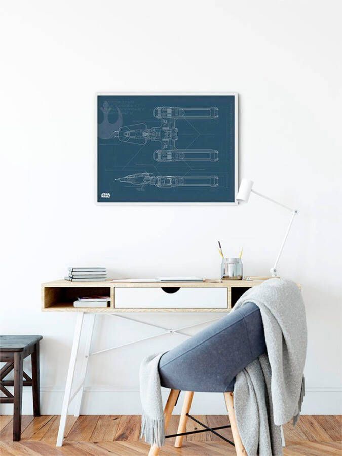 Komar Poster Star Wars EP9 Blueprint Y-Wing Kinderkamer slaapkamer woonkamer