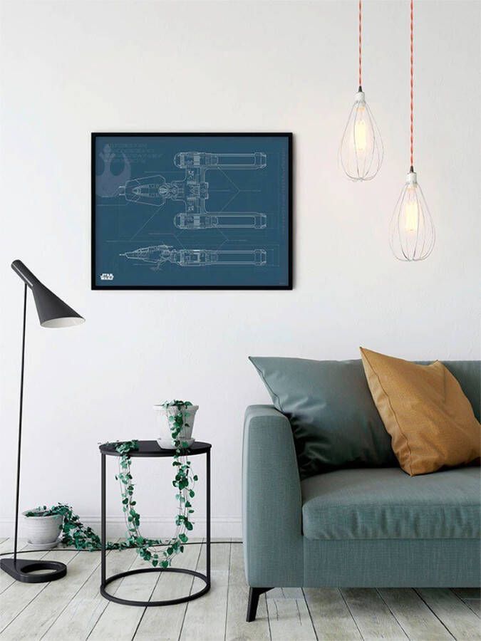 Komar Poster Star Wars EP9 Blueprint Y-Wing Kinderkamer slaapkamer woonkamer