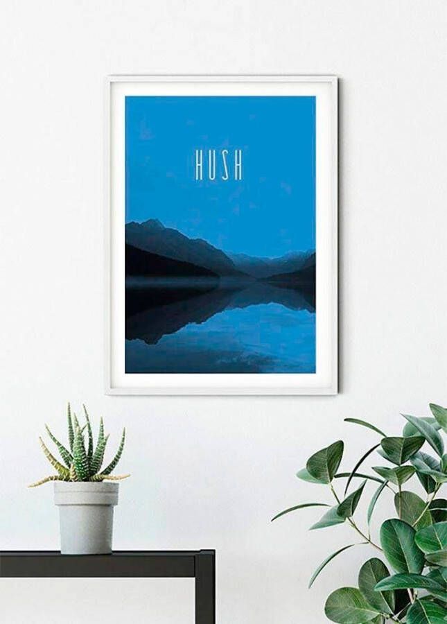 Komar Poster Word Lake Hush blue Kinderkamer slaapkamer woonkamer