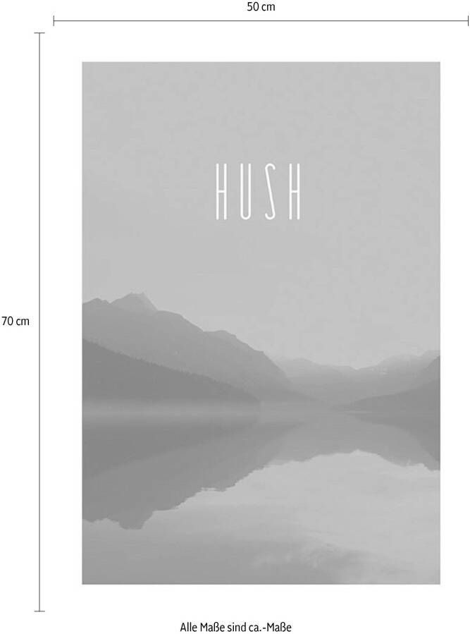 Komar Poster Word Lake Hush blue Kinderkamer slaapkamer woonkamer