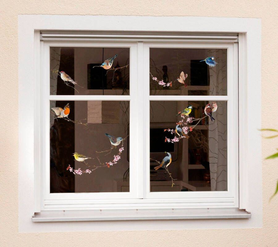 Komar Raamdecoratie Vogels 31x31 cm zelfklevend (12 stuks)
