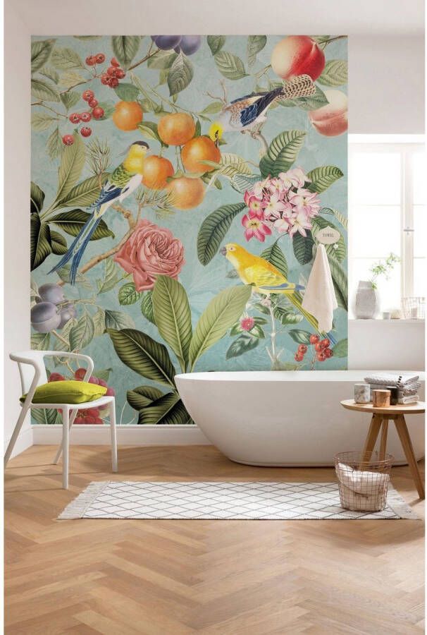Komar Vliesbehang Digitale print vlies Birds and Berries Afmeting 200 x 250 cm (1 stuk)
