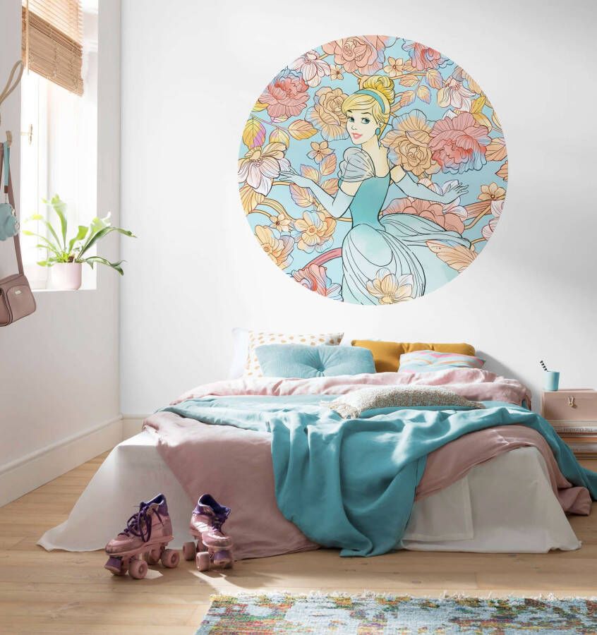 Komar Vliesbehang Cinderella Pastel Dreams 125 x 125 cm (breedte x hoogte) rond en zelfklevend (1 stuk)