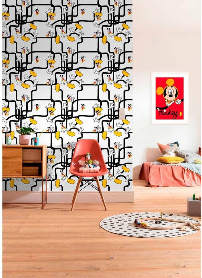 Komar Vliesbehang Digitale print vlies Mickey Mouse Foot Labyrinth Afmeting 200 x 280 cm
