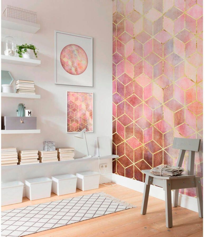 Komar Vliesbehang Digitale print vlies Mosaik Rosso Afmeting 200 x 250 cm (1 stuk)