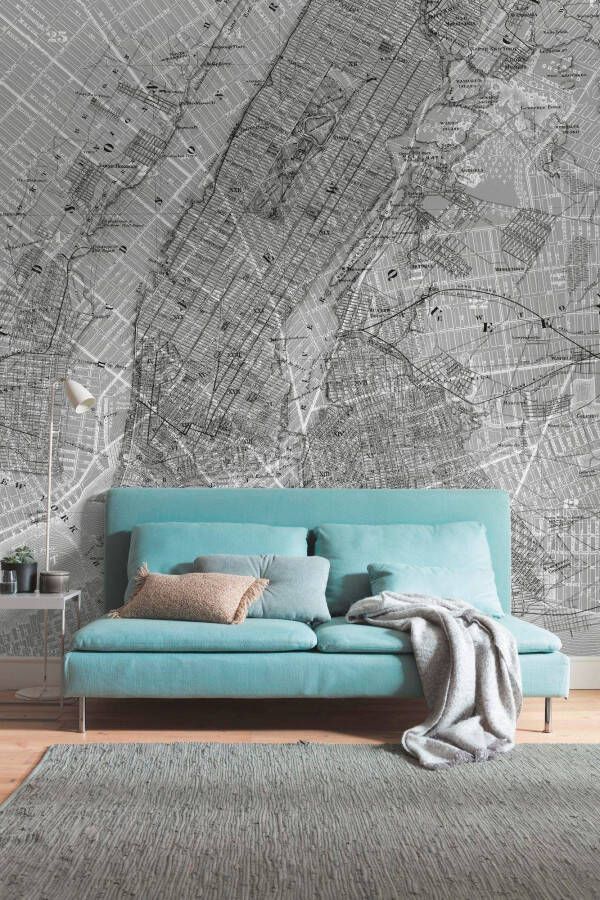 Komar Vliesbehang Pure New York Map 200x250 cm (breedte x hoogte) vliesbehang 100 cm baanbreedte (1 stuk)