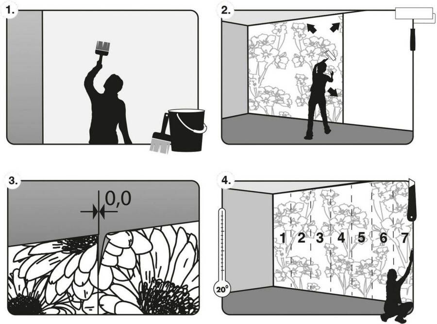 Komar Vliesbehang Digitale print vlies Royal Peony Afmeting 350 x 250 cm (1 stuk)