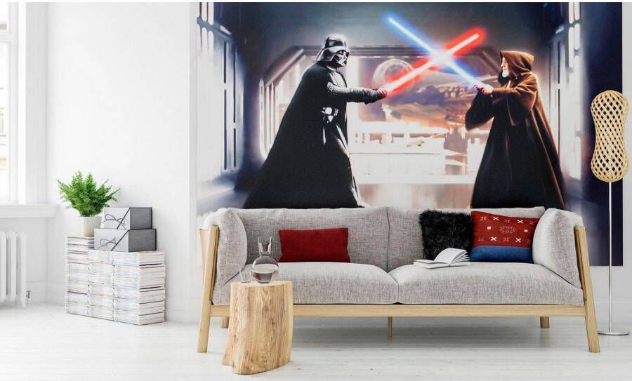 Komar Vliesbehang Digitale print vlies Star Wars Vader vs. Kenobi Afmeting 300 x 200 cm (1 stuk)