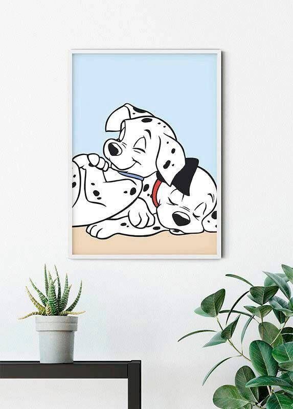 Komar Wanddecoratie 101 dalmatiër Cuddle Wanddecoratie voor de kinderkamer zonder lijst