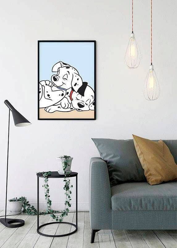 Komar Wanddecoratie 101 dalmatiër Cuddle Wanddecoratie voor de kinderkamer zonder lijst