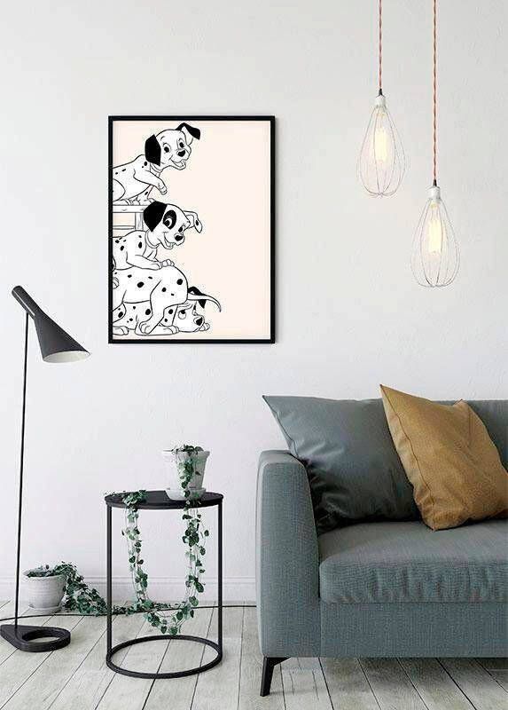 Komar Wanddecoratie 101 dalmatiër Playing Wanddecoratie voor de kinderkamer zonder lijst