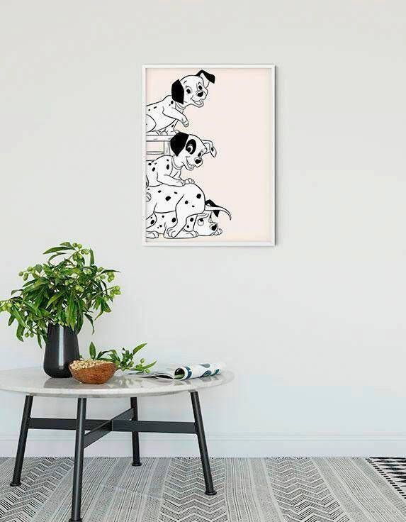 Komar Wanddecoratie 101 dalmatiër Playing Wanddecoratie voor de kinderkamer zonder lijst