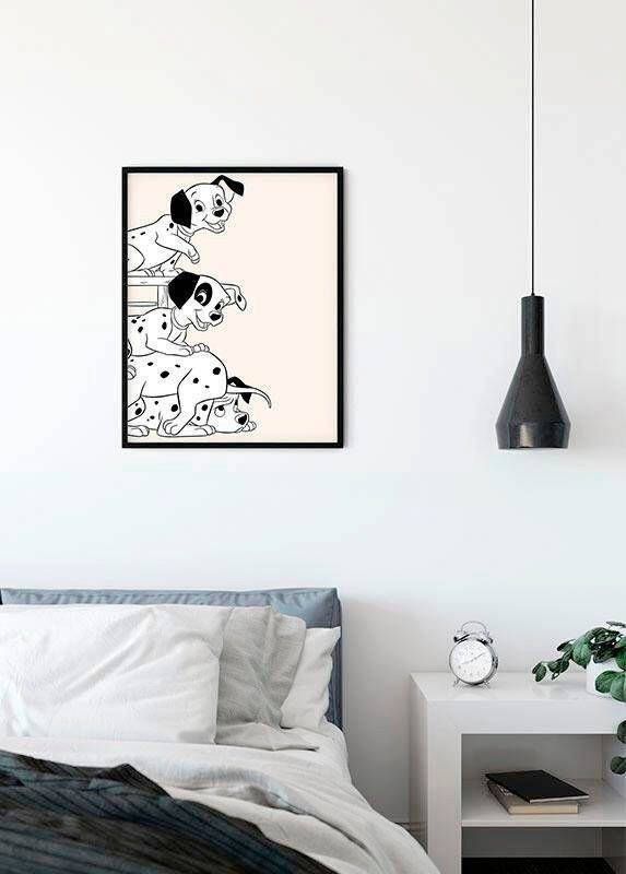 Komar Wanddecoratie 101 dalmatiër Playing Wanddecoratie voor de kinderkamer zonder lijst