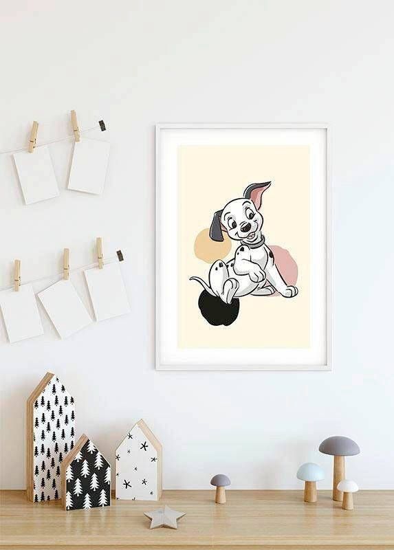 Komar Wanddecoratie 101 dalmatiër stippen Wanddecoratie voor de kinderkamer zonder lijst