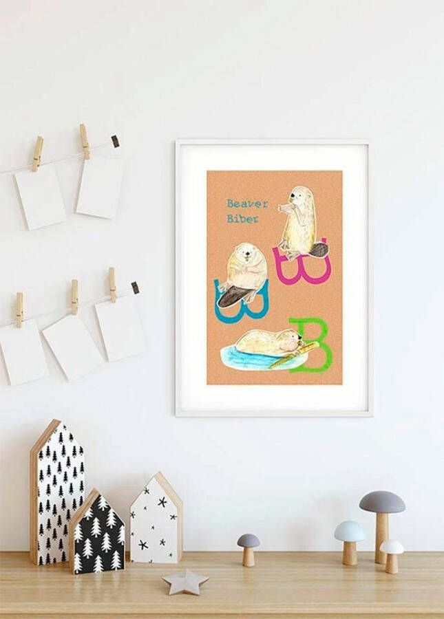 Komar Wanddecoratie ABC animal B Wanddecoratie zonder lijst (1 stuk)