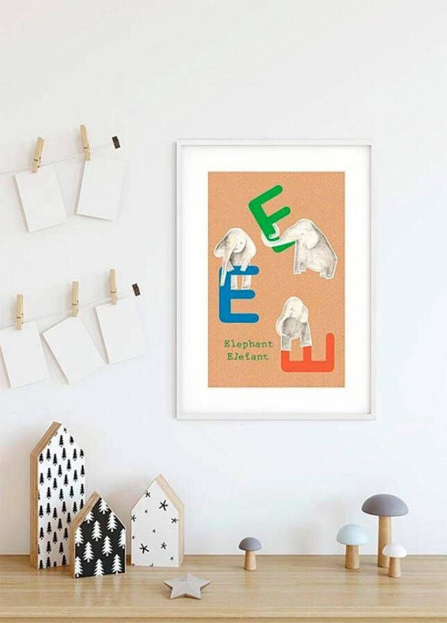 Komar Wanddecoratie ABC animal E Wanddecoratie zonder lijst (1 stuk)