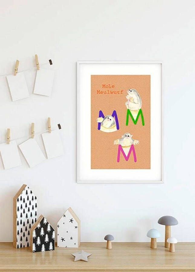 Komar Wanddecoratie ABC animal M Wanddecoratie zonder lijst (1 stuk)