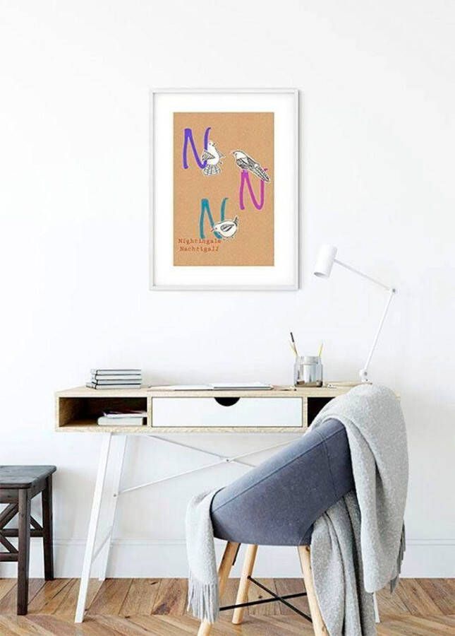 Komar Wanddecoratie ABC animal N Wanddecoratie zonder lijst (1 stuk)