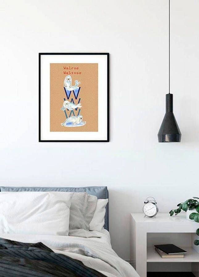 Komar Wanddecoratie ABC Animal W Wanddecoratie zonder lijst (1 stuk)