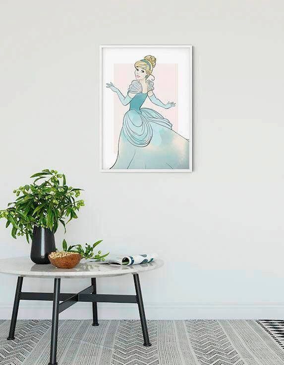 Komar Wanddecoratie Assepoester Beauty Wanddecoratie voor de kinderkamer zonder lijst (1 stuk)