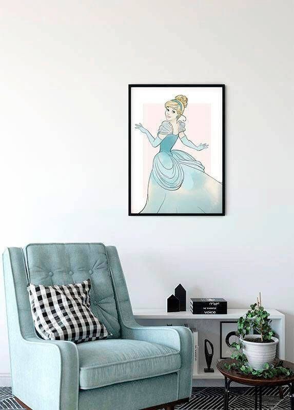 Komar Wanddecoratie Assepoester Beauty Wanddecoratie voor de kinderkamer zonder lijst (1 stuk)