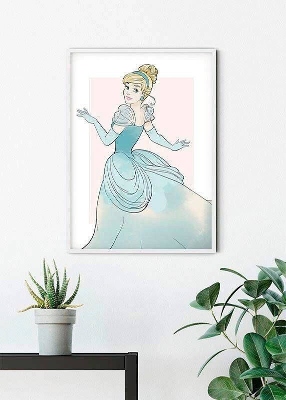 Komar Wanddecoratie Assepoester Beauty Wanddecoratie voor de kinderkamer zonder lijst (1 stuk)