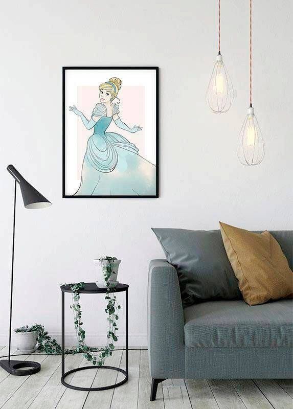 Komar Wanddecoratie Assepoester Beauty Wanddecoratie voor de kinderkamer zonder lijst (1 stuk)
