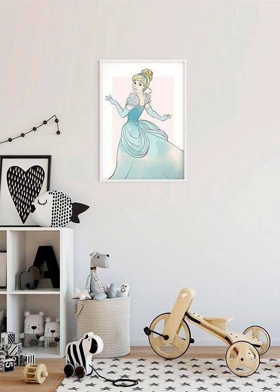 Komar Wanddecoratie Assepoester Beauty Wanddecoratie voor de kinderkamer zonder lijst (1 stuk)