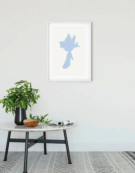 Komar Wanddecoratie Assepoester Bird Wanddecoratie voor de kinderkamer zonder lijst (1 stuk)